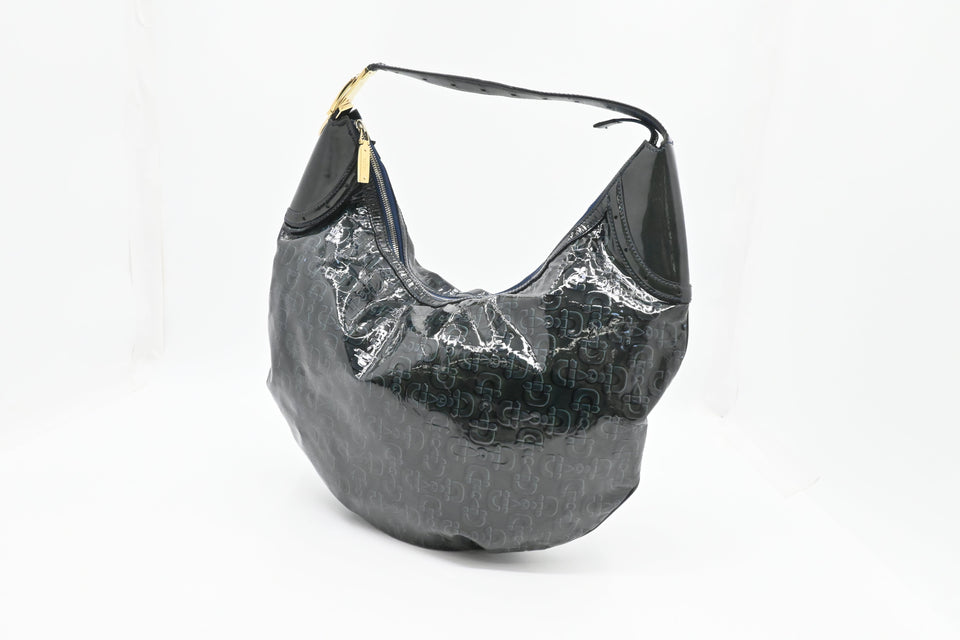 Gucci Hobo Bag in Dark Blue Horsebit Patent Leather