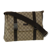 Gucci GG Canvas Shoulder Bag PVC Leather Beige ro507