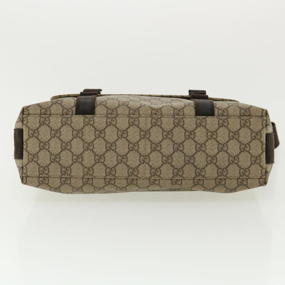 Gucci GG Canvas Shoulder Bag PVC Leather Beige ro507