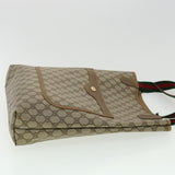 Gucci Web Sherry Line GG Canvas Tote Bag PVC Leather Beige Green Red ro546