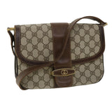 Gucci GG Canvas Shoulder Bag PVC Leather Beige ro555