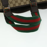 Gucci GG Canvas Web Sherry Line Tote Bag Beige Red Green ro581