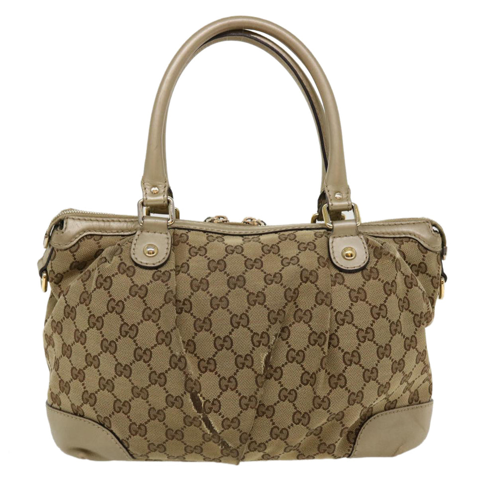 Gucci GG Canvas Shoulder Bag Beige 247902 ro787