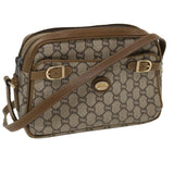 Gucci GG Plus Canvas Shoulder Bag PVC Leather Beige ro789