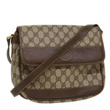 Gucci GG Canvas Shoulder Bag PVC Leather Beige ro842