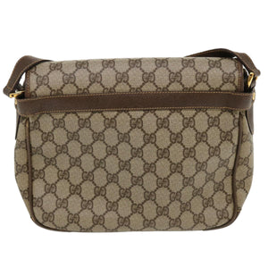 Gucci GG Canvas Shoulder Bag PVC Leather Beige ro842