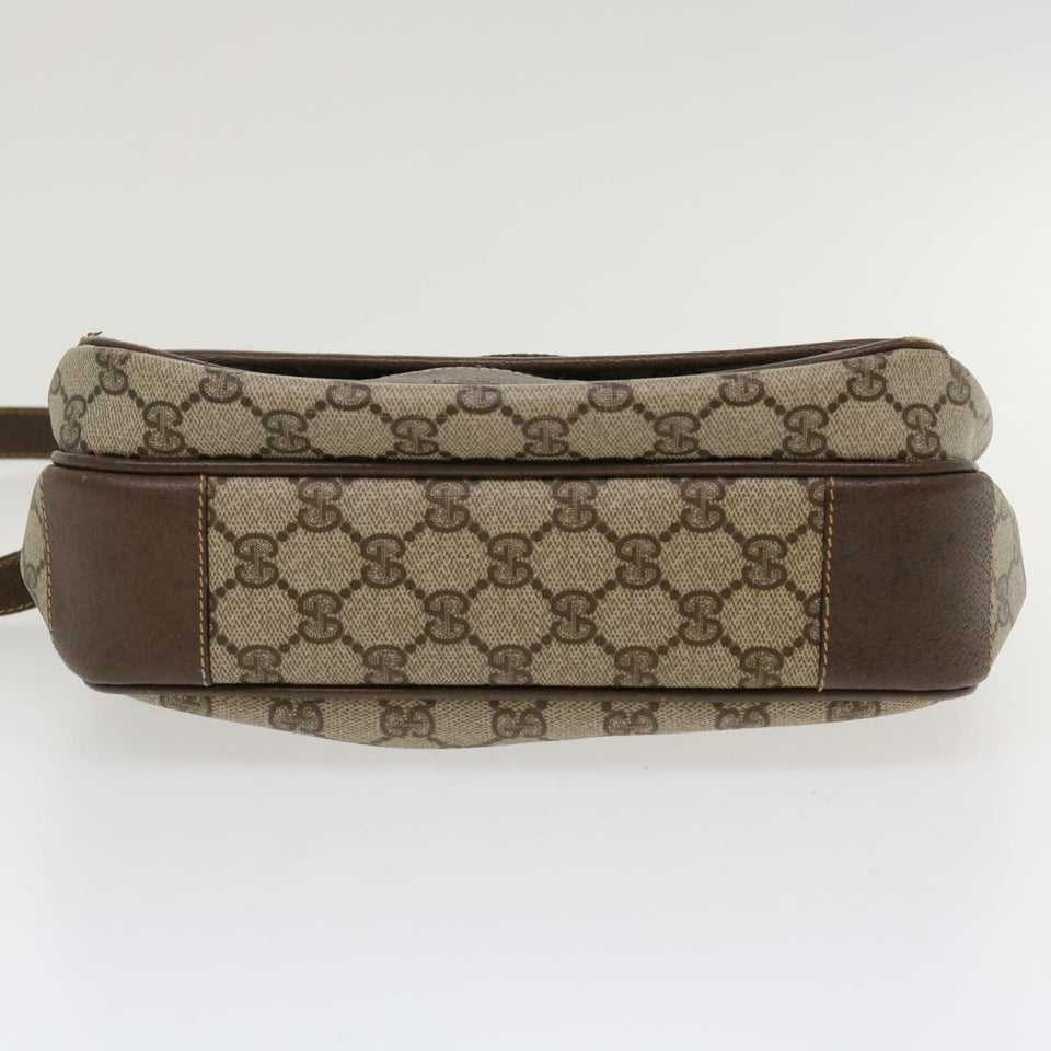 Gucci GG Canvas Shoulder Bag PVC Leather Beige ro842