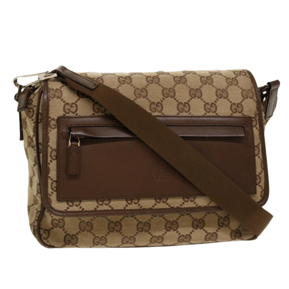 Gucci GG Canvas Shoulder Bag Beige 28562 ro868