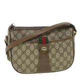 Gucci GG Canvas Web Sherry Line Shoulder Bag Beige Red 89 02 032 ro876