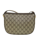 Gucci GG Canvas Web Sherry Line Shoulder Bag Beige Red 89 02 032 ro876
