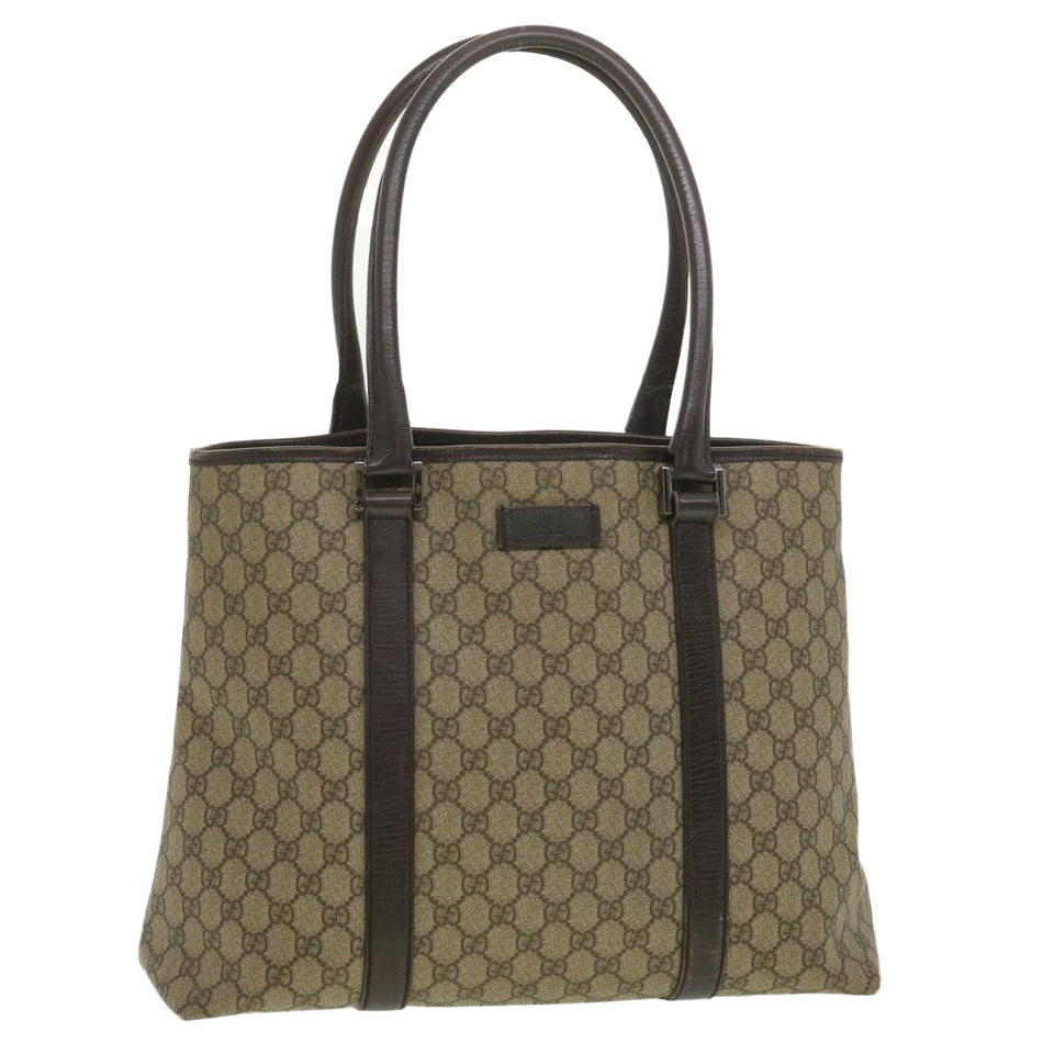 Gucci GG Canvas Shoulder Bag PVC Leather Beige 114288 ro896