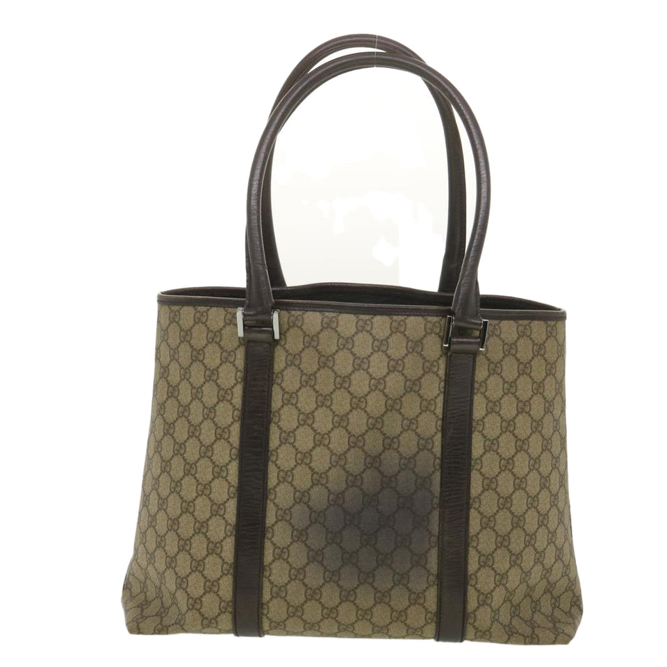 Gucci GG Canvas Shoulder Bag PVC Leather Beige 114288 ro896
