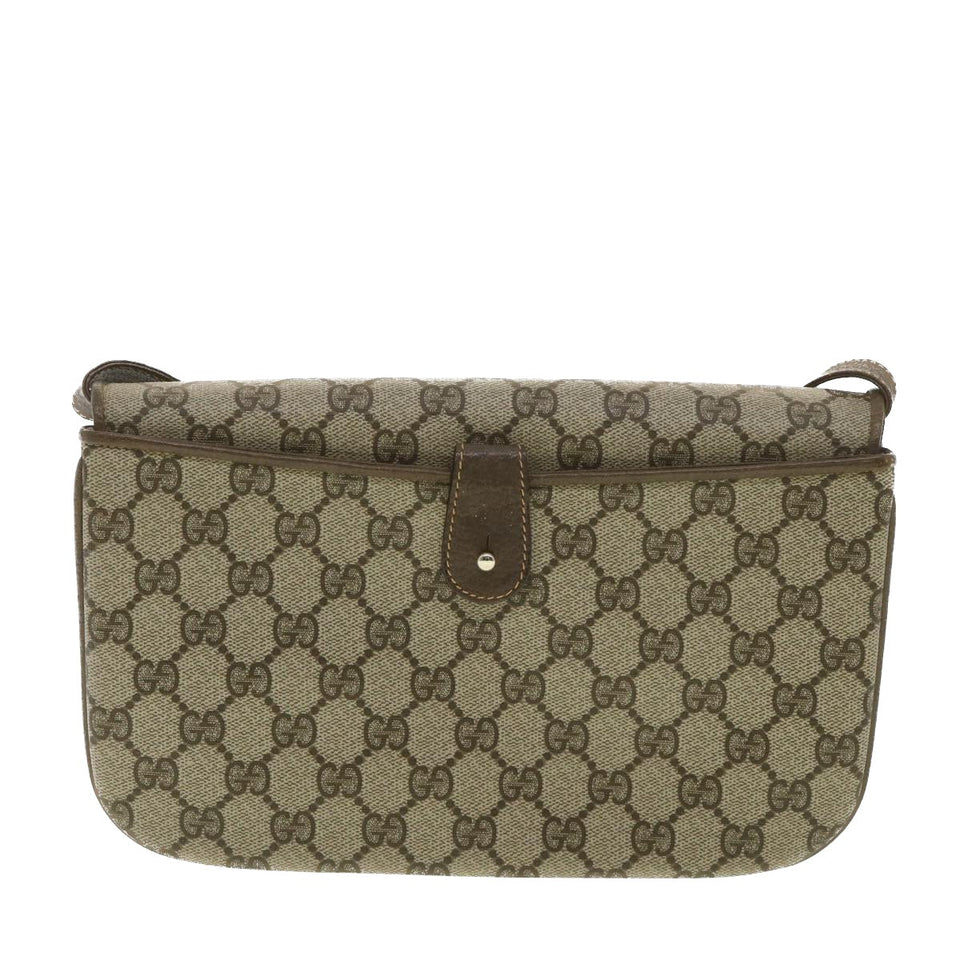 Gucci GG Canvas Shoulder Bag PVC Leather Beige 0041060024 ro902