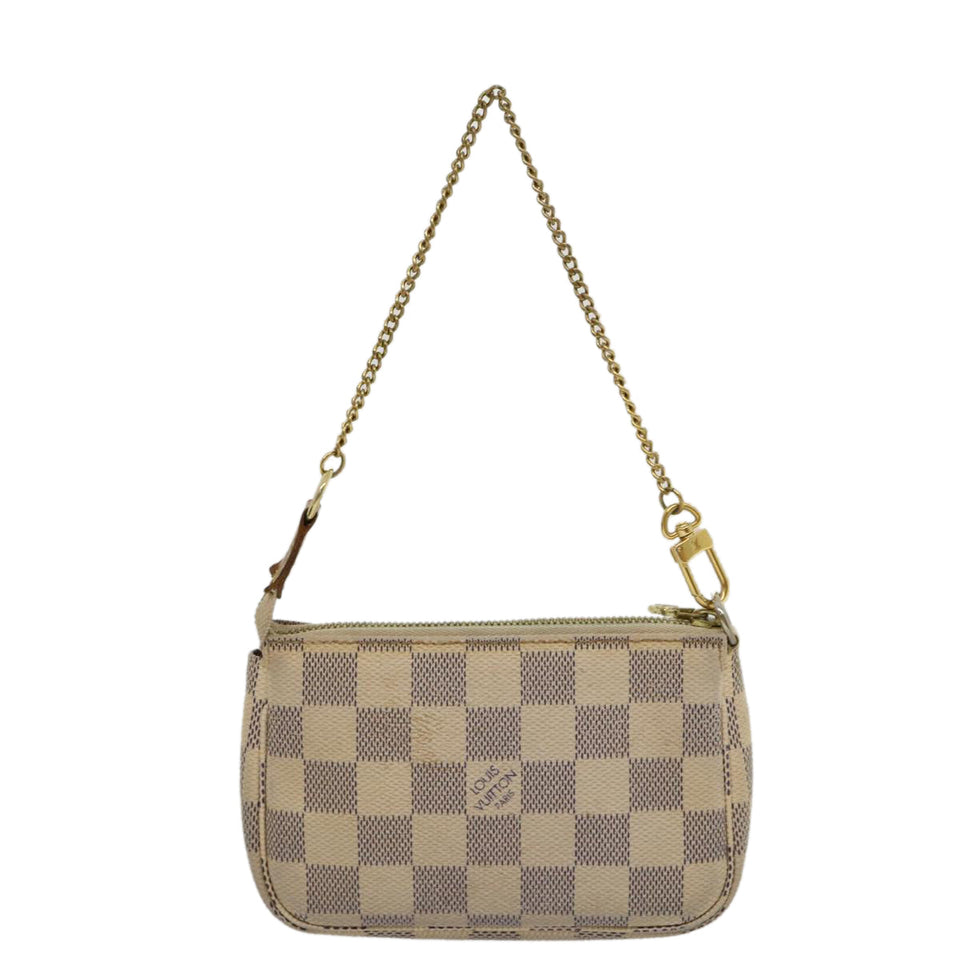Louis Vuitton Damier Azur Mini Pochette Accessoires Pouch LV Auth rz439 Clutch
