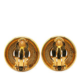 Chanel Gold Plated Coco Mark Vintage Earrings 97A