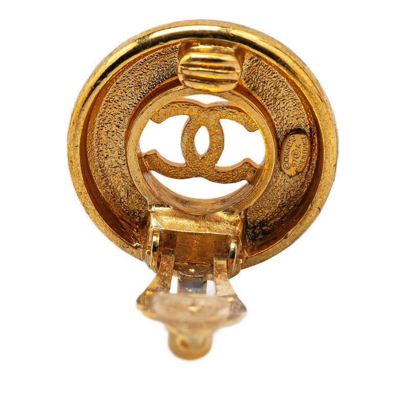 Chanel Gold Plated Coco Mark Vintage Earrings 97A