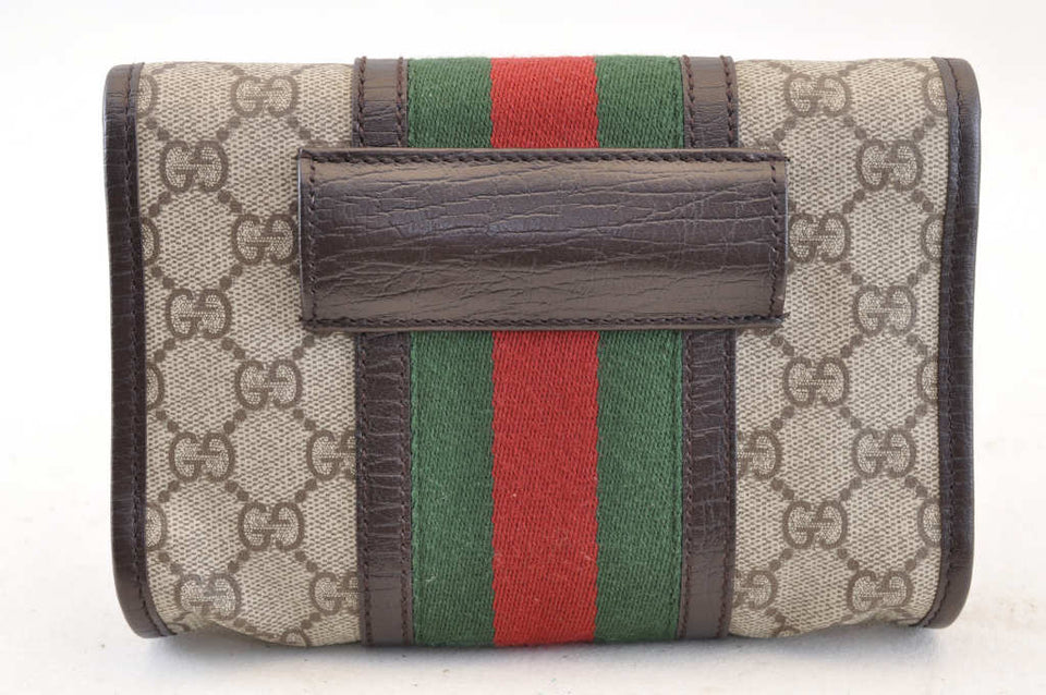 Gucci GG Canvas Sherry Line Web Waist Bag Bum Bag Brown am1103s