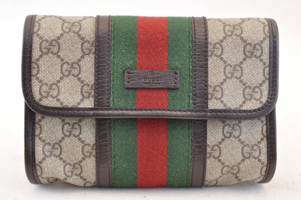 Gucci GG Canvas Sherry Line Web Waist Bag Bum Bag Brown am1103s