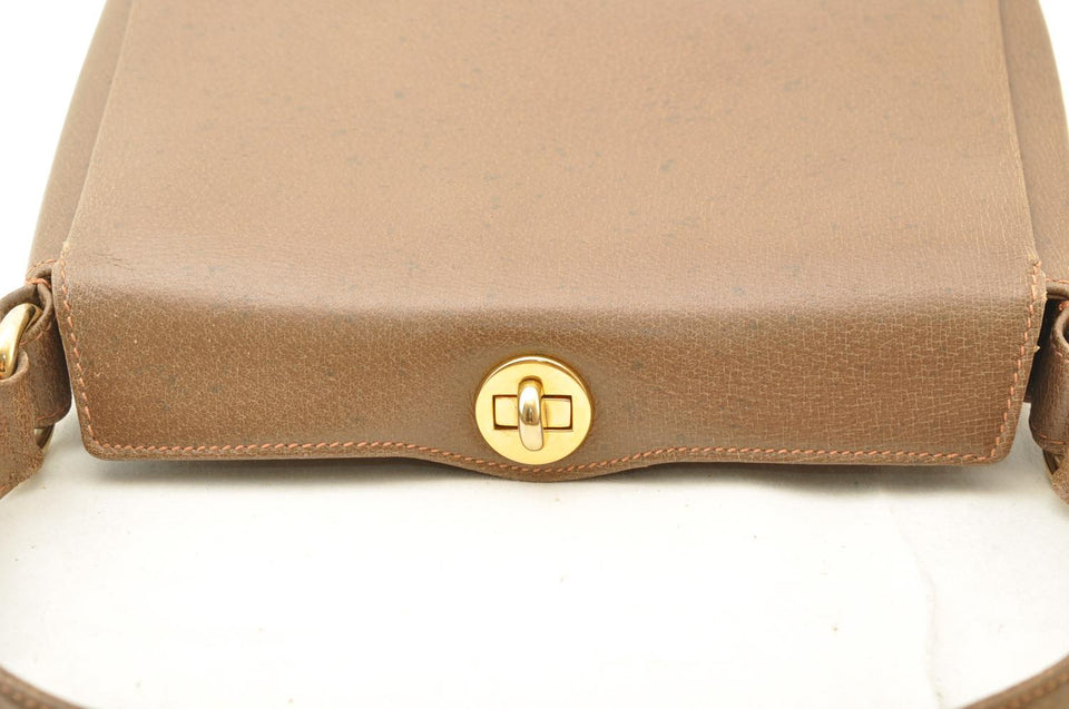 Gucci Shoulder Bag Leather Brown am2327s