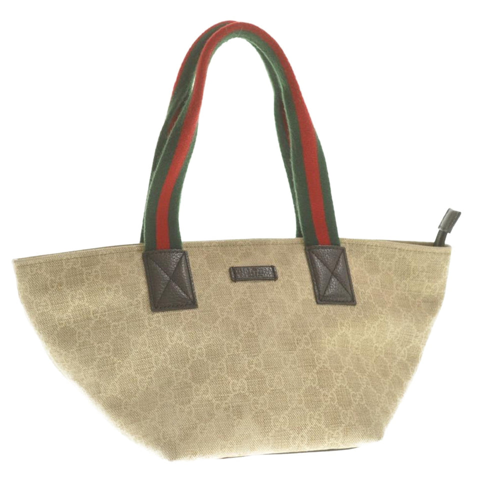 Gucci Web Sherry Line GG Canvas Hand Bag Red Green Ege 374433502752 am2531s