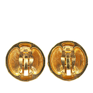 Chanel Gold Plated Color Stone Vintage Earrings