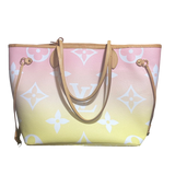 Louis Vuitton Monogram Giant By The Pool Neverfull MM Light Pink Tote