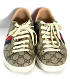Gucci GG SUPREME MONOGRAM WOMENS ACE CANVAS SNEAKERS