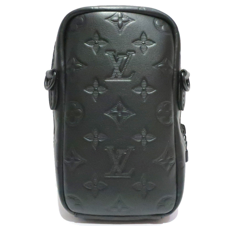 Louis Vuitton Monogram Shadow Leather Double Crossbody Phone Clutch