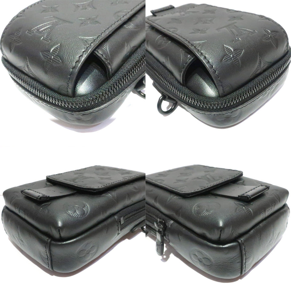 Louis Vuitton Monogram Shadow Leather Double Crossbody Phone Clutch