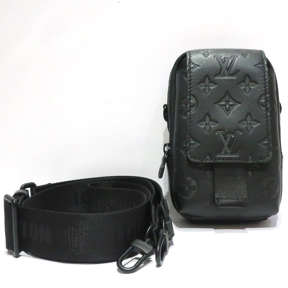 Louis Vuitton Monogram Shadow Leather Double Crossbody Phone Clutch