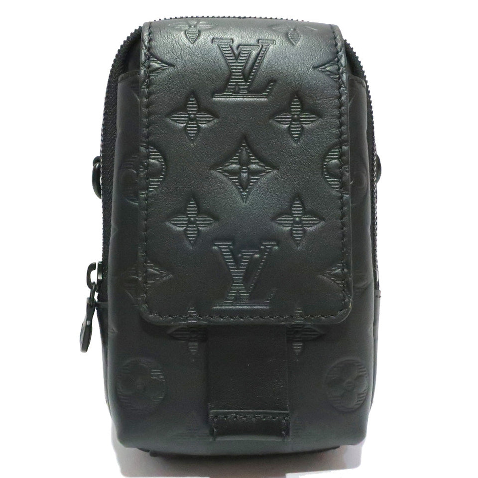 Louis Vuitton Monogram Shadow Leather Double Crossbody Phone Clutch