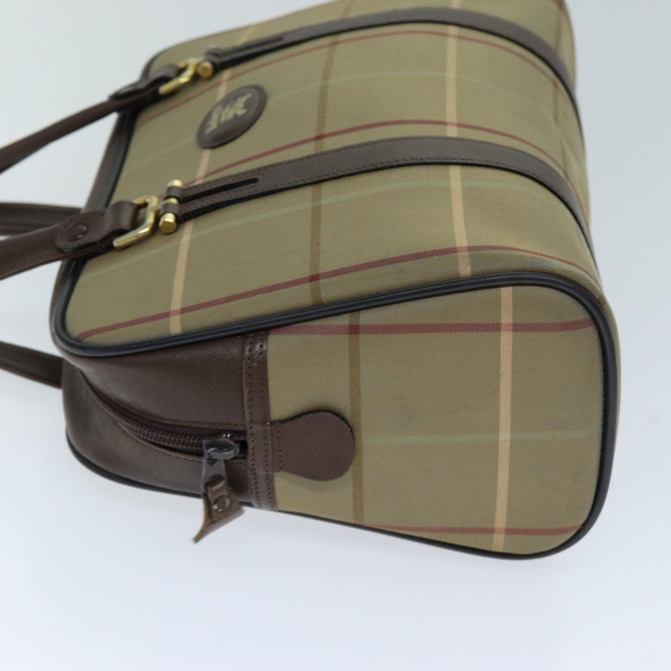 Luxury BurberrySs Nova Check Hand Bag Canvas Beige Auth tb1083