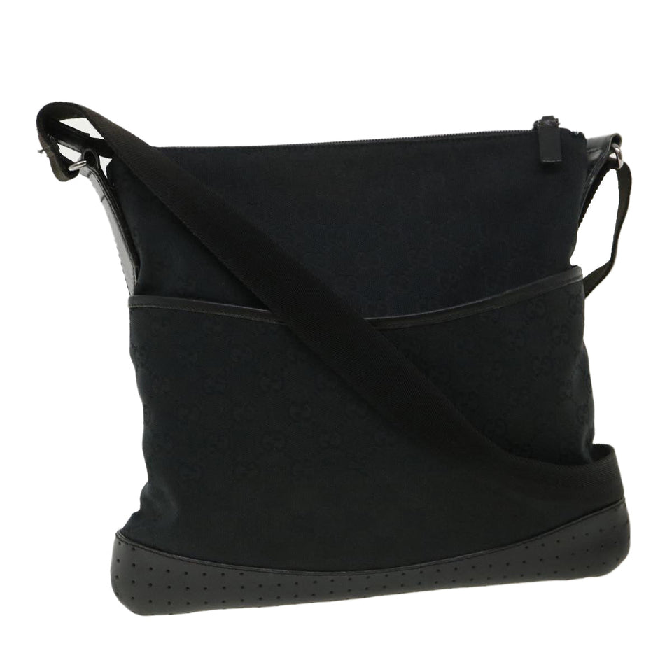 Gucci GG Canvas Shoulder Bag Black 145857001013 tb425