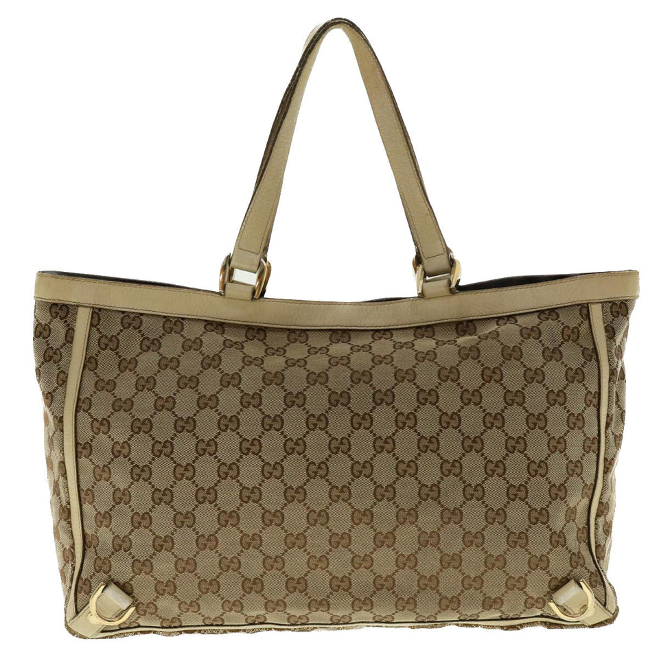 Gucci GG Canvas Abbey Tote Bag Beige White 205141 tb580