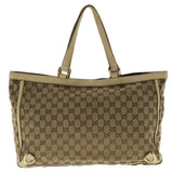 Gucci GG Canvas Abbey Tote Bag Beige White 205141 tb580