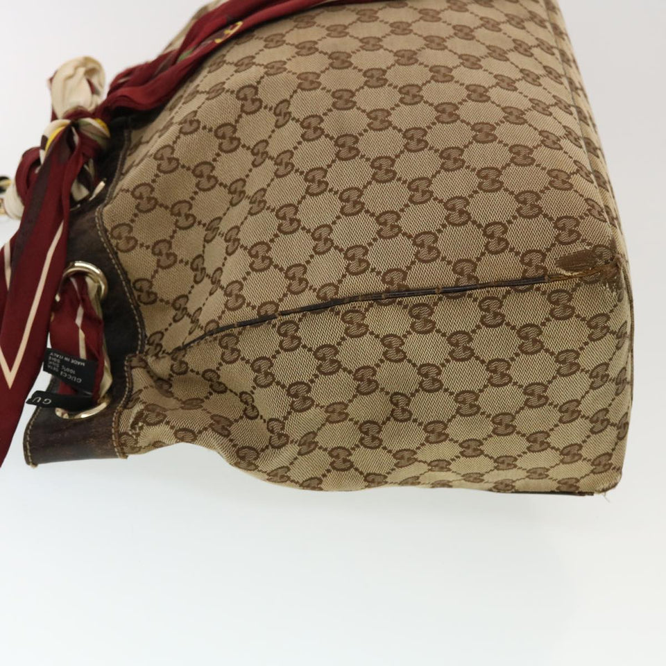 Gucci GG Canvas Shoulder Bag PVC Leather 3Set Beige tb650