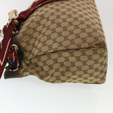 Gucci GG Canvas Shoulder Bag PVC Leather 3Set Beige tb650