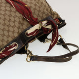 Gucci GG Canvas Shoulder Bag PVC Leather 3Set Beige tb650