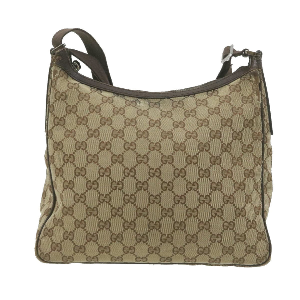 Gucci Web Sherry Line GG Canvas Hand Shoulder Bag 2Set Beige th1038