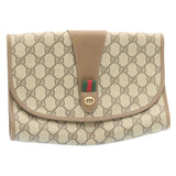 Gucci Web Sherry Line GG Canvas Clutch Bag Beige Red Green th2124