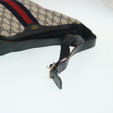 Gucci Sherry Line GG Canvas Shoulder Bag PVC Leather Navy Red th2484