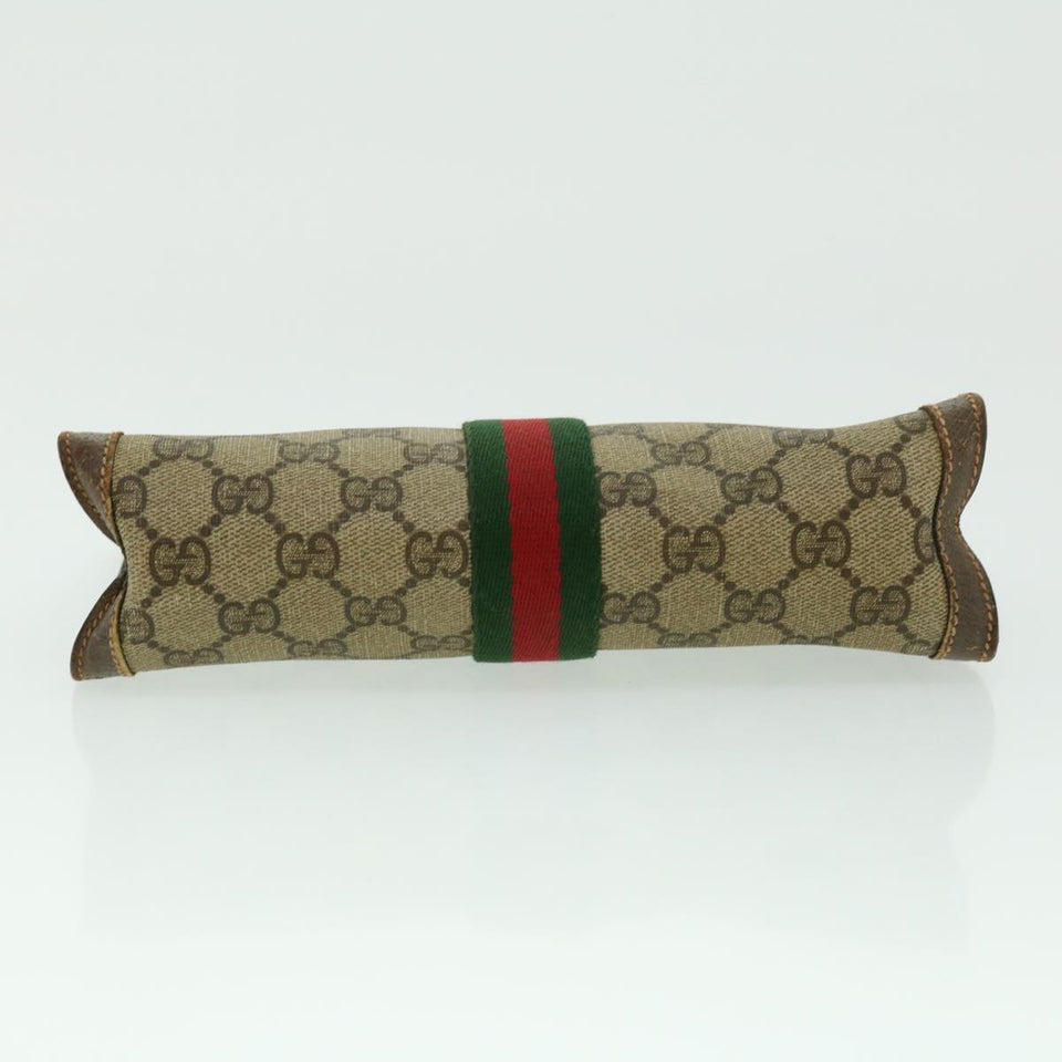 Gucci GG Canvas Web Sherry Line Clutch Bag Beige Green Red th2821