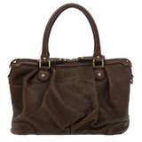 Gucci Diamant Hand Bag Leather 2way Brown th2885