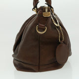 Gucci Diamant Hand Bag Leather 2way Brown th2885
