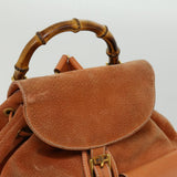 Gucci Bamboo Backpack Suede Leather Orange th3041