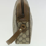 Gucci GG Canvas Web Sherry Line Clutch Bag PVC Beige Red Green th3090