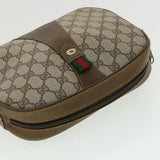 Gucci GG Canvas Web Sherry Line Clutch Bag PVC Beige Red Green th3090