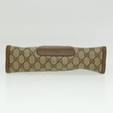 Gucci Web Sherry Line GG Canvas Clutch Bag PVC Leather Beige Green th3181