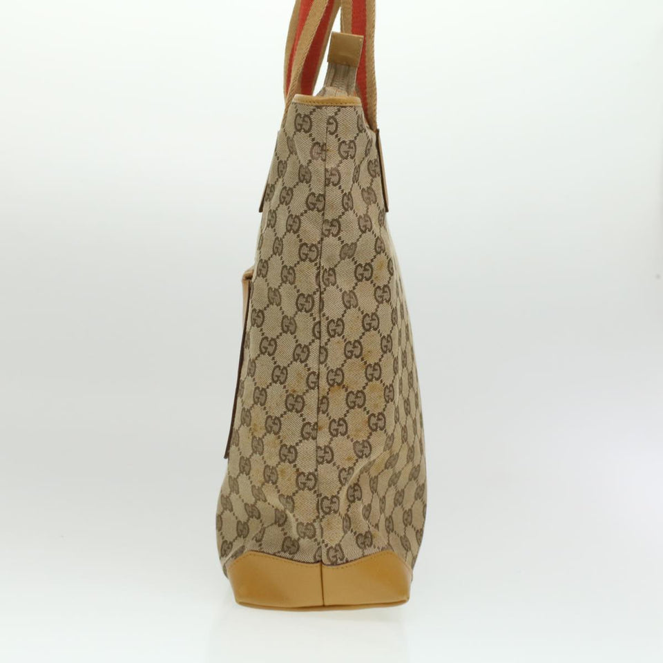 Gucci Sherry Line GG Canvas Tote Bag Beige Red Brown th3191