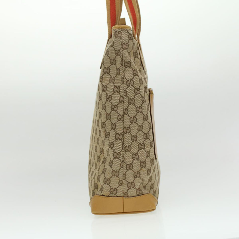 Gucci Sherry Line GG Canvas Tote Bag Beige Red Brown th3191
